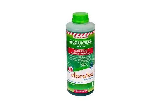 Alguicida Choque Marca CLOROTEC para Piscinas. Botella 1 lt. Elimina las algas existentes, mantiene la transparencia deseada. Cod. 7065