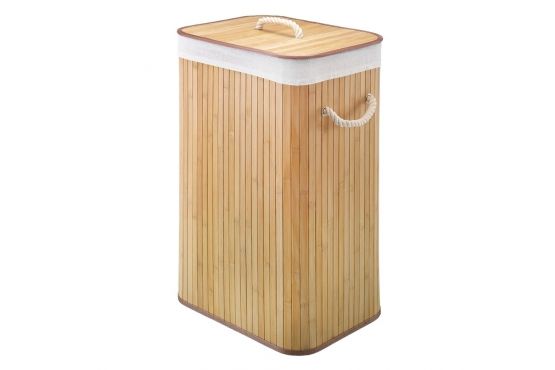 CANASTO SELECTA BAMBU NATURAL 40 X 30 X 60 CON TAPA Y FUNDA COD. 582001