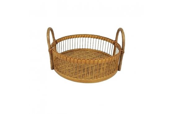 CANASTO CESTO BAMBU CON ASAS 25 CMS. X 14 COD. 584017M