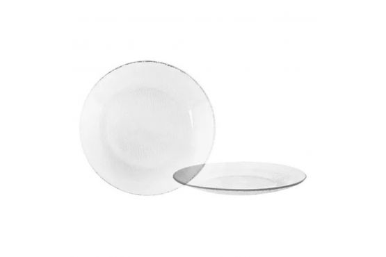 PLATO VIDRIO DURAX LINEA FORJADO LLANO  DIAMETRO 22 CMS. COD. DUO90