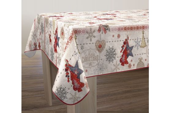 MANTEL DE TELA DOHLER DISEÑO NAVIDAD CON BRILLO 160 X 240 VARIEDAD DE MOTIVOS COD. CELEBRA