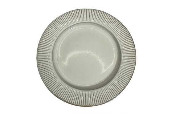 PLATO DE MESA SELECTA 27 CMS. BLANCO CON BORDE MARRON COD. 2871101