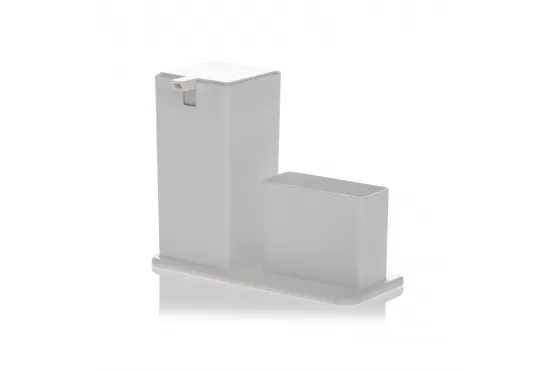 DISPENSADOR JABON LIQUIDO  PARAMOUNT PLASTICO BLANCO CUADRADO COD. 121211729