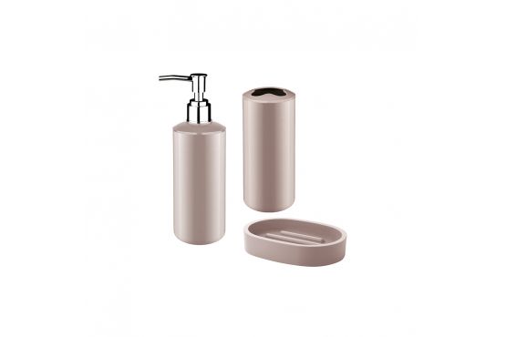 SET BAÑO 3 PIEZAS  FREE HOME SOBRE MESADA COLOR; BLANCO, BEIGE Y NEGRO  COD.8553