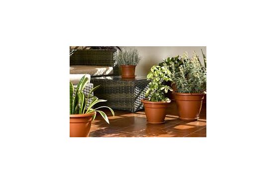 MACETA JARDIN PLASTICA SAN REMO 45 CMS. CON PLATO COLOR TERRACOTA COD. 530V/93