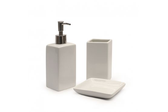 SET BAÑO 3 PIEZAS CERAMICA BLANCO  SELECTA COD. 4651519