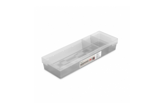 ORGANIZADOR PARA CAJONES ORDENE 11,5 X 35 X 5,5 CON DIVISIONES REGULABLES COD. OR70400/10/30 COLOR CRISTAL,LINO,ANTE