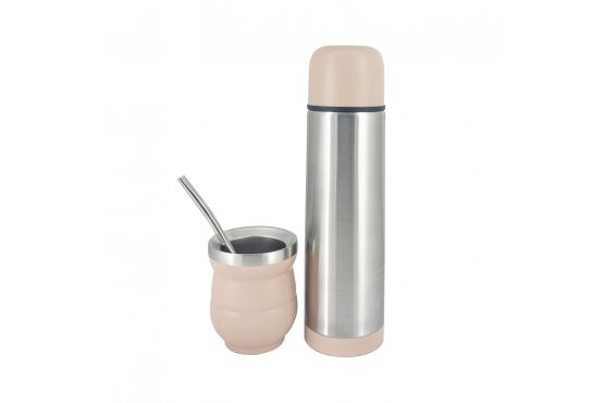 CONJUNTO SELECTA TERMO 500 ML. + MATE + BOMBILLA COLOR ROSA COD. 115077-06. COLOR VERDE COD. 115077-25