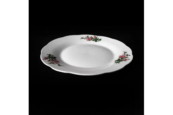 PLATO LOZA LLANO CON DISEÑO ROSAS 23 CMS. COD. GRL279