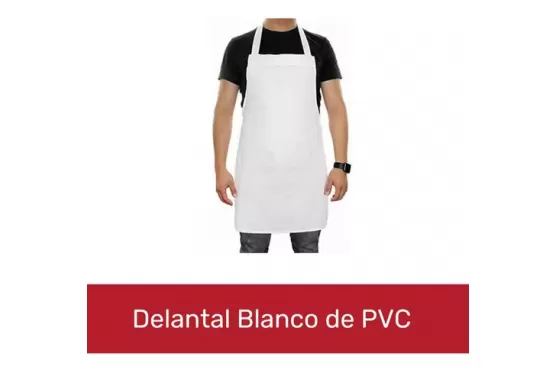 Delantal PVC impermeable blanco Marca SECUR, Medidas; 90 x 120 Cod. 220274