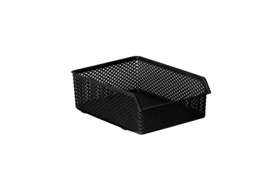 Organizador  Marca  PARAMOUNT Plástico Negro Calado Modelo Apilable  Sin Tapa Medidas;  22 X 28 X 10 Cod. 2021