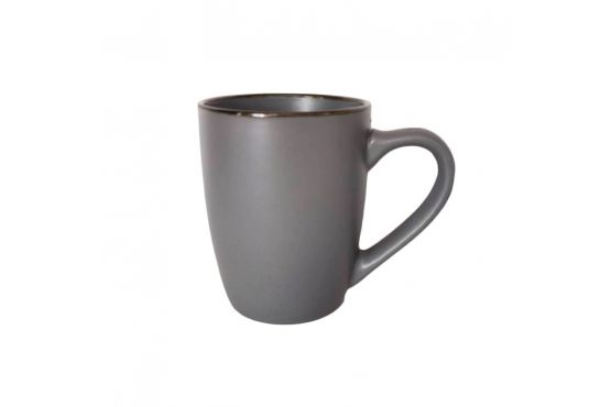 TAZA MUG CERAMICA SELECTA 385 ML. GRIS BORDE NEGRO COD. 256066