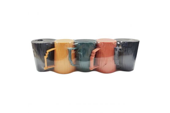 TAZA PLASTICA X 5 PACK SURTIDO DE COLORES 8,5 X 11 CMS. COD. HD1708