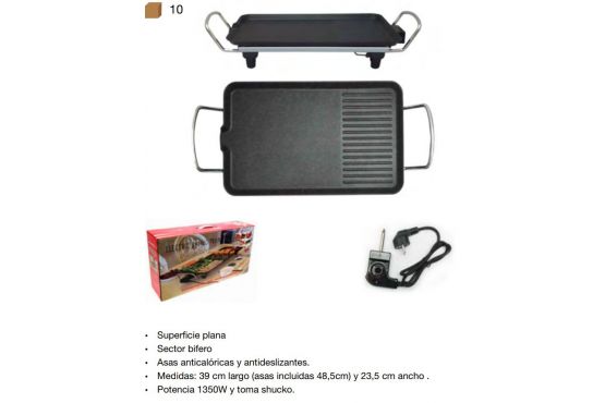 PLANCHA ELECTRICA GRILL 39 X 23 COD. EG0026