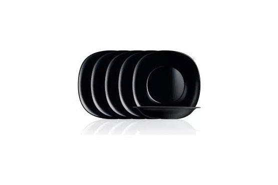 Plato OPALINA Semicuadrado Hondo Negro Medidas; 23cms. diametro x 4 cms. alto Cod. 571022