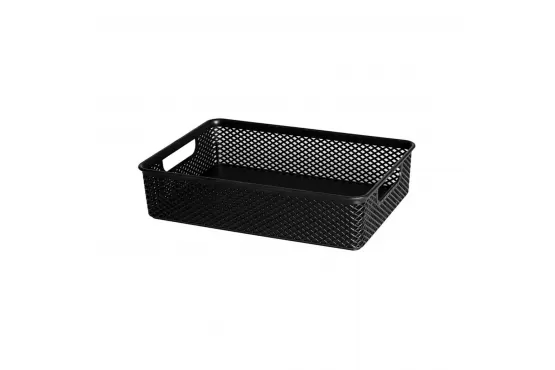 CANASTO ORGANIZADOR PARAMOUNT PLASTICO NEGRO SIN TAPA 30 X 21 X 7 COD. 2006