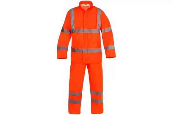 EQUIPO LLUVIA SACOBEL CAMPERA Y PANTALON NARANJA CON BANDAS REFLECTIVAS DESDE TALLE M AL XXXL  COD. 171